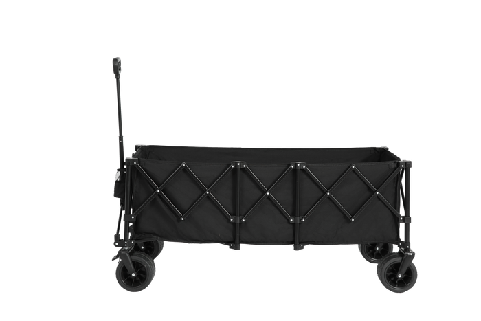 Foldable Extended Wagon, 220lbs Capacity, 300L, All-Terrain Wheels, Black