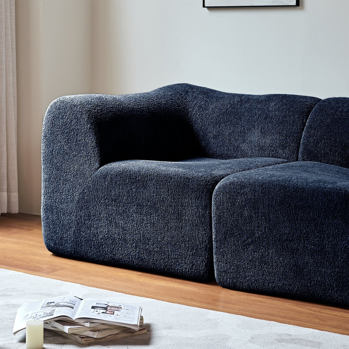 Modern 2-Seater Loveseat Space-Saving Cushions - Velvet