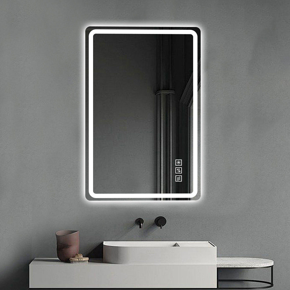 Frameless LED Bathroom Mirror 60*100cm, Anti-Fog, Dimmable, Shatterproof Tempered Glass