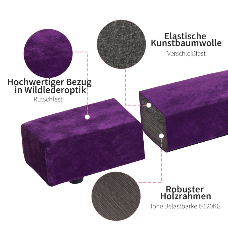 Foldable Balance Beam, Non-Slip, Suede, Purple