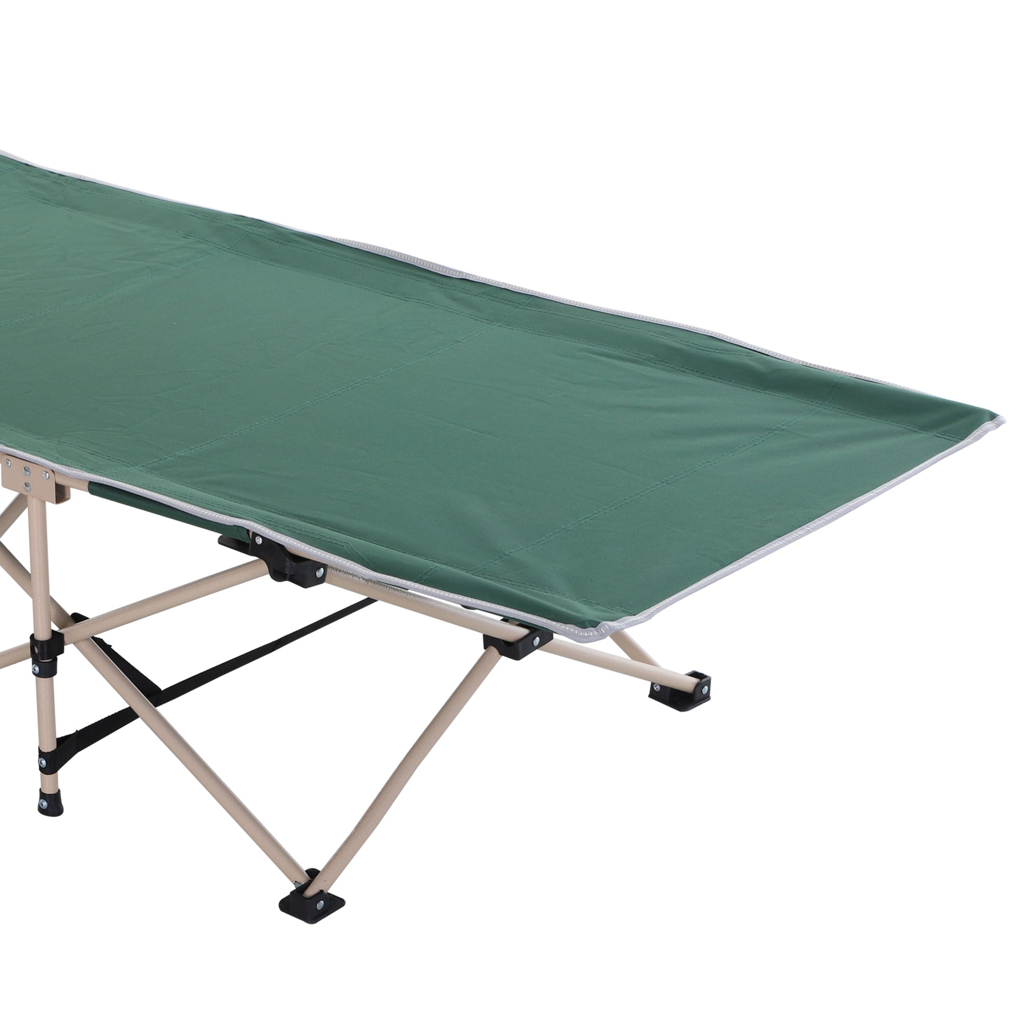 Folding Camping Bed Cot, Portable with Storage Bag 190x68x52 cm, Steel Oxford Green