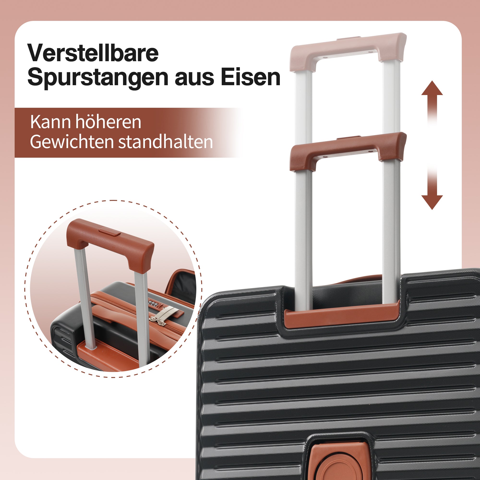 Three-piece Luggage Set – Front-Opening, Foldable Cup Holders, TSA Lock, 360° Wheels, ABS Material