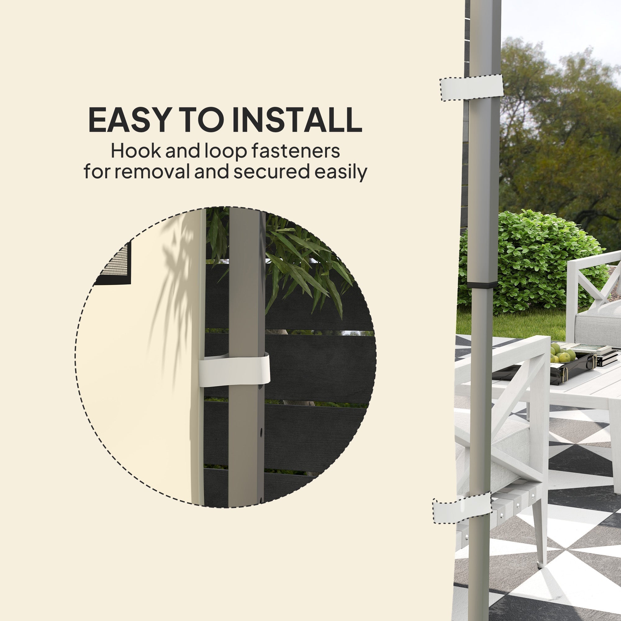 Ersatz-Pavillon-Seitenwand 195 x 295 cm - Beige