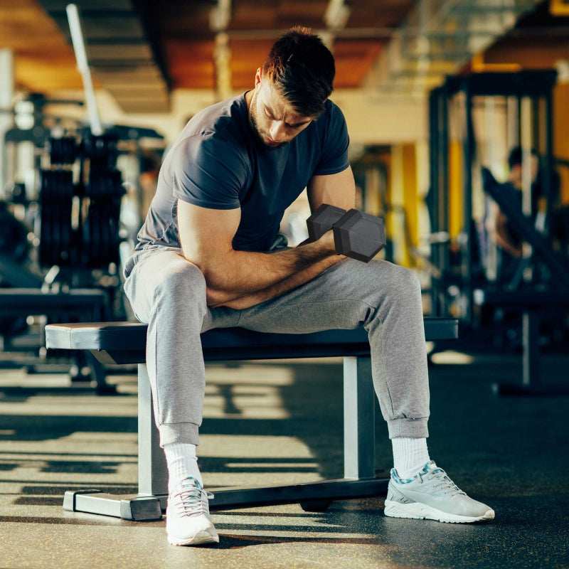 Dumbbell 2x15kg Hex Portable Hand Weights, Rubber