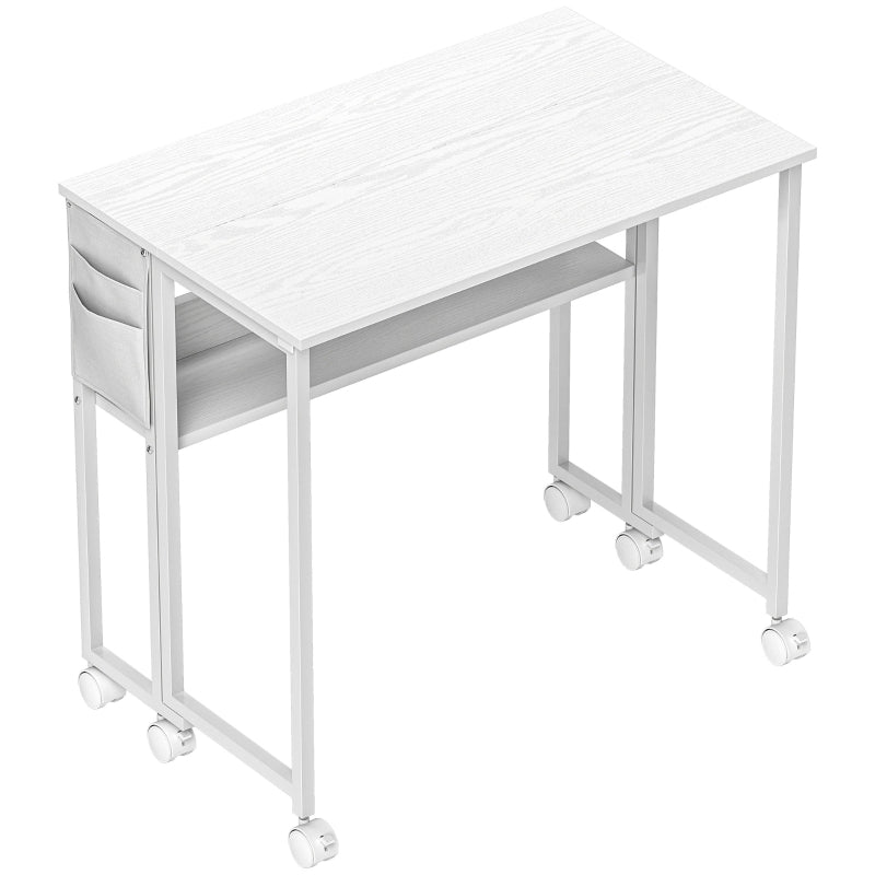 Drop Leaf Writing Work Desk 80cm White