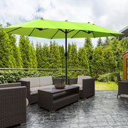 parasol garden umbrella 460 x 270cm oval with hand crank double, green