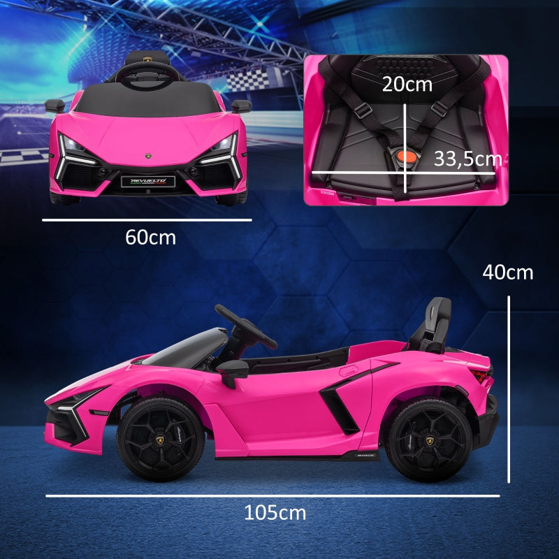 Electric Ride-On Car for Kids with Remote Control and Horn, Pink