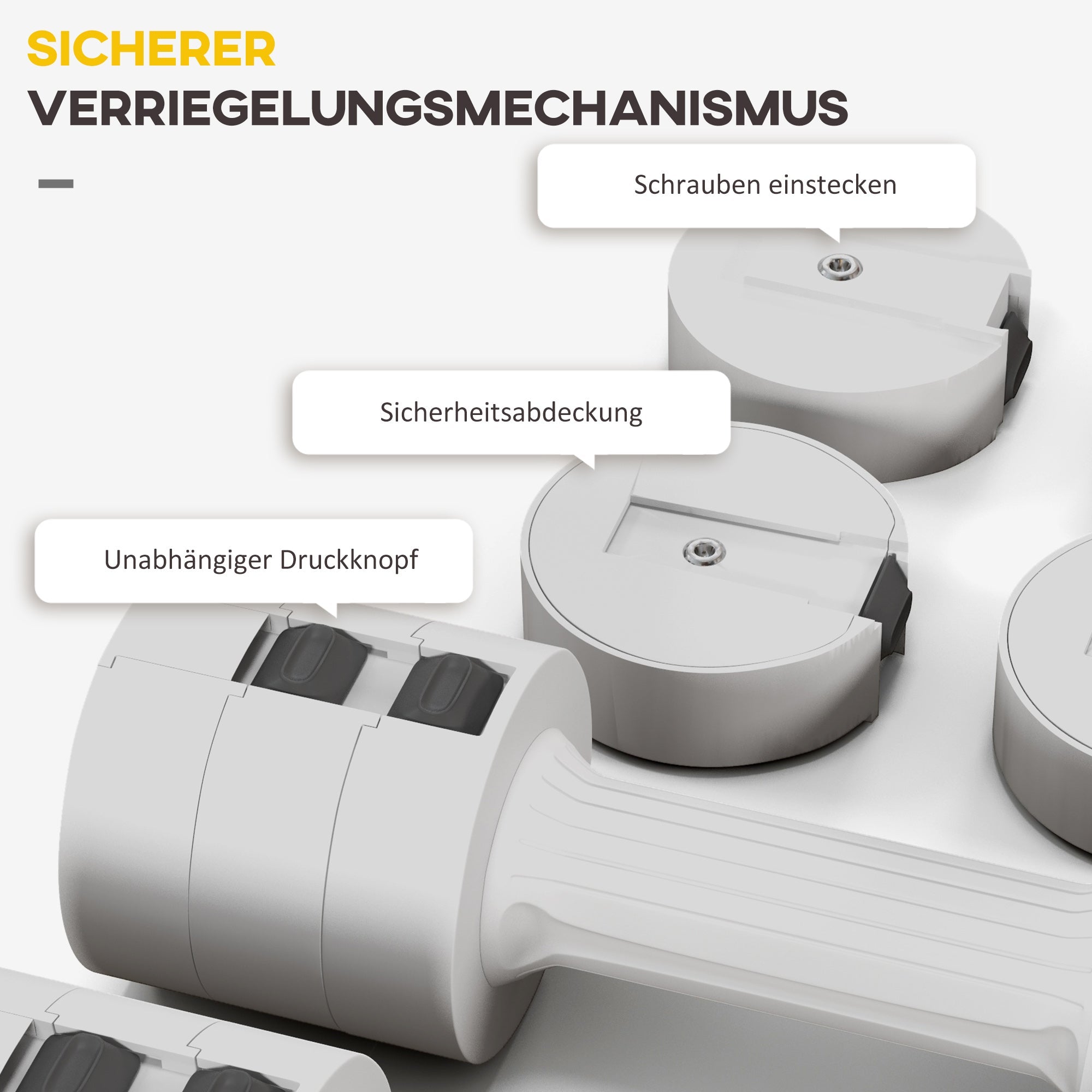 Dumbbells, Adjustable Weight, Plastic White