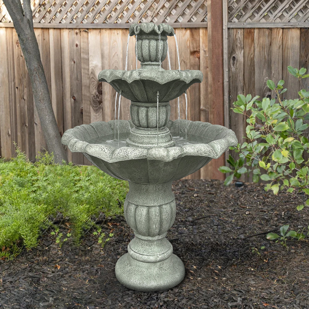 Ground Fountain 100cm High Outdoor Electric Pump, Concrete
