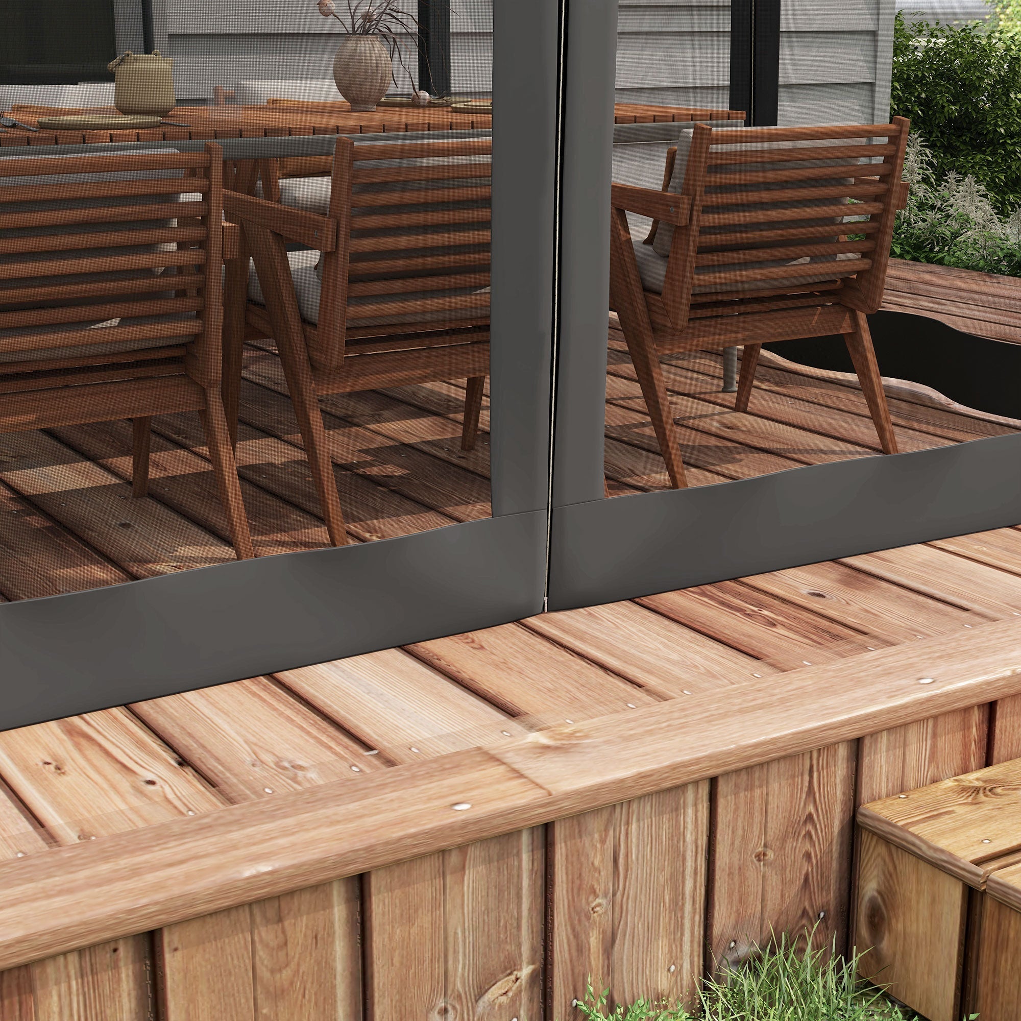 3 x 3m Pergola with Retractable Roof - Dark Grey Aluminium