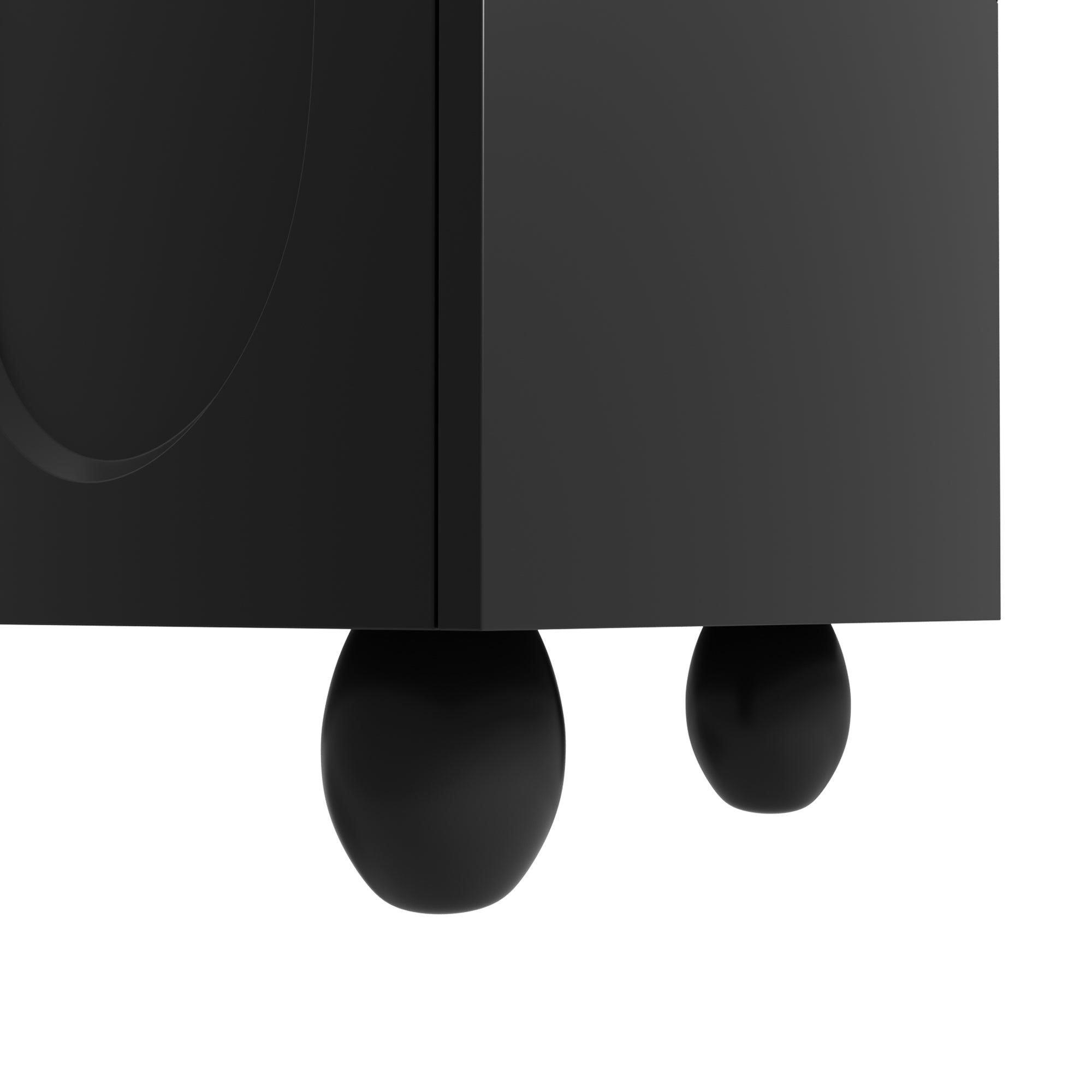 TV Cabinet, 180cm Minimalist Elegant Storage, Black Wooden