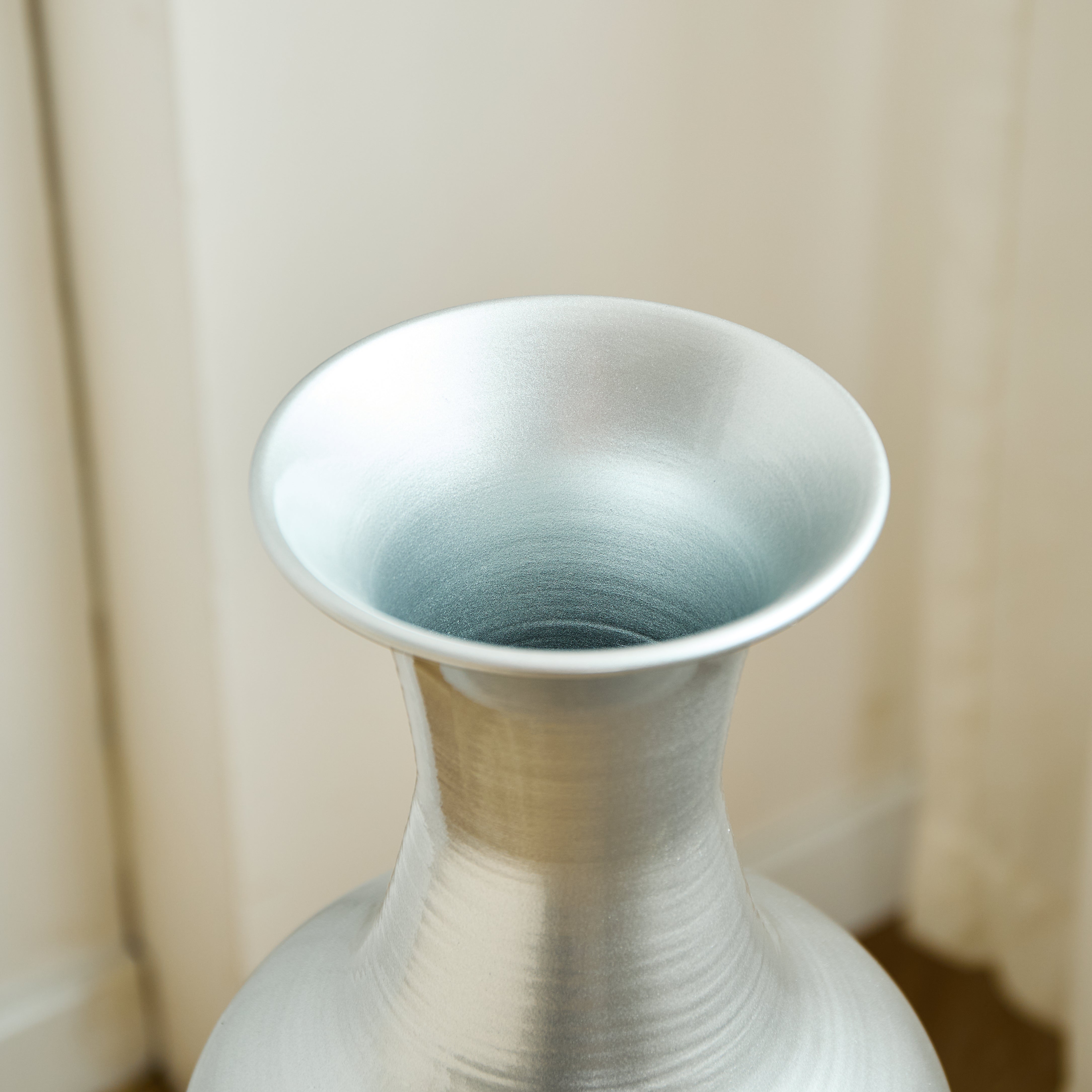 Silver Floor Vase Set 3 Decorative Vases 83/65/50cm High Metal