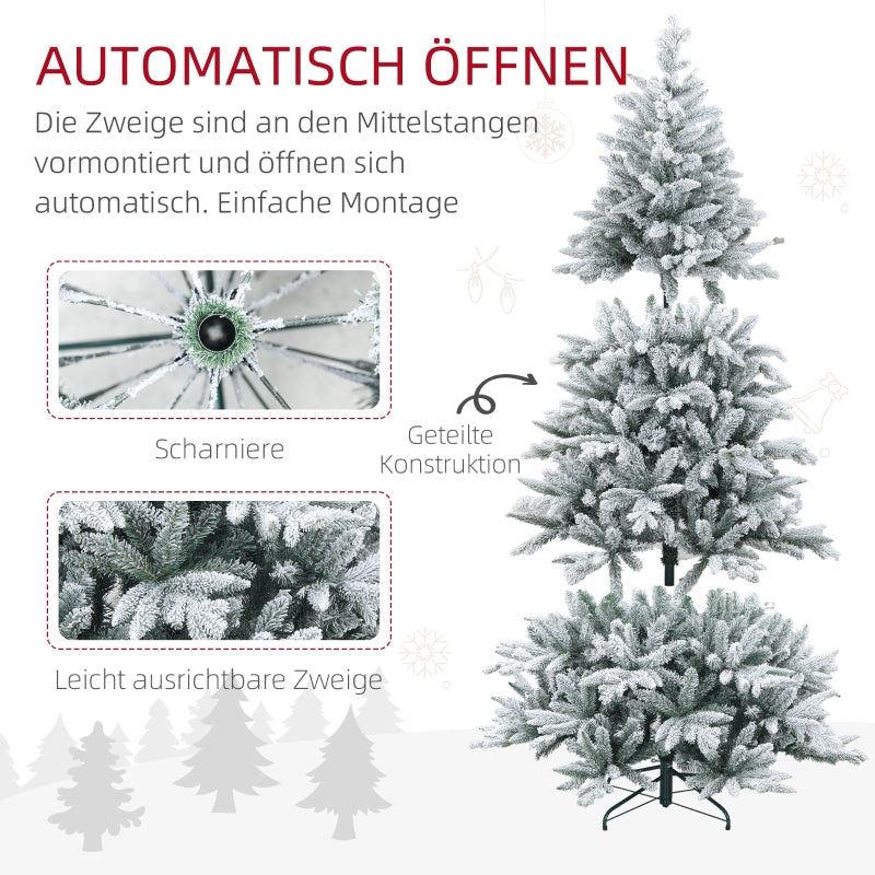 Christmas Tree 180 cm, Snow-Covered, Flame-Retardant, Green
