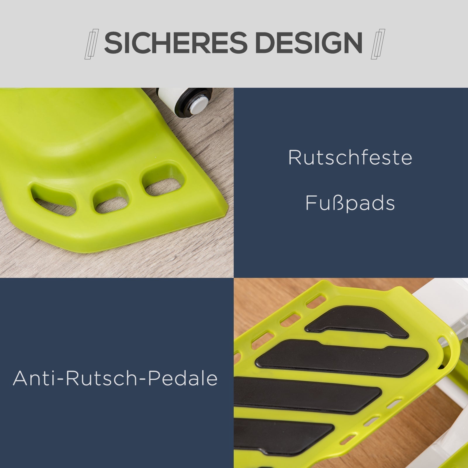 Mini-Stepper, rutschfester Auf- und Ab-Stepper mit LCD-Display, Stahl, Gelb
