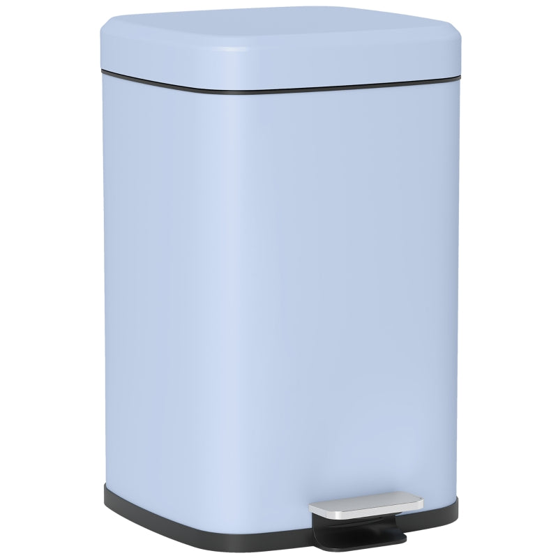 20L Boxy Kitchen Bin, Modern Metal, Light Blue