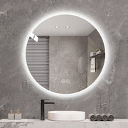 70cm LED Round Bathroom Mirror, Anti-Fog Dimmable Light 3 Color Temperature, Smart Mirror