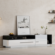 High-Gloss TV Cabinet, 170cm Lowboard for 70-inch TVs with Drawer & Door