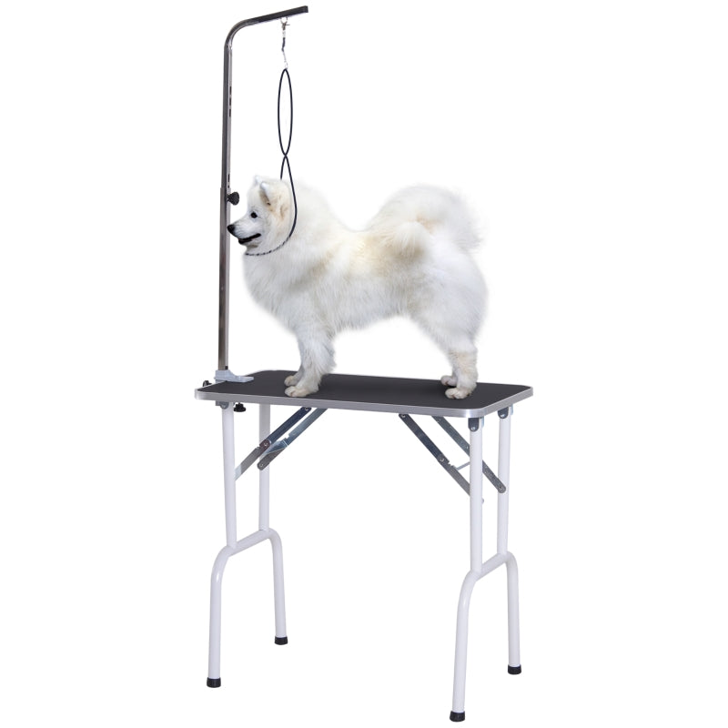 Grooming Table, Foldable Pet, Dogs & Cats, Metal Black