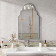 Rectangular Mirror, 61x101CM Wall Mount for Bathroom/Bedroom, Silver Metal Frame
