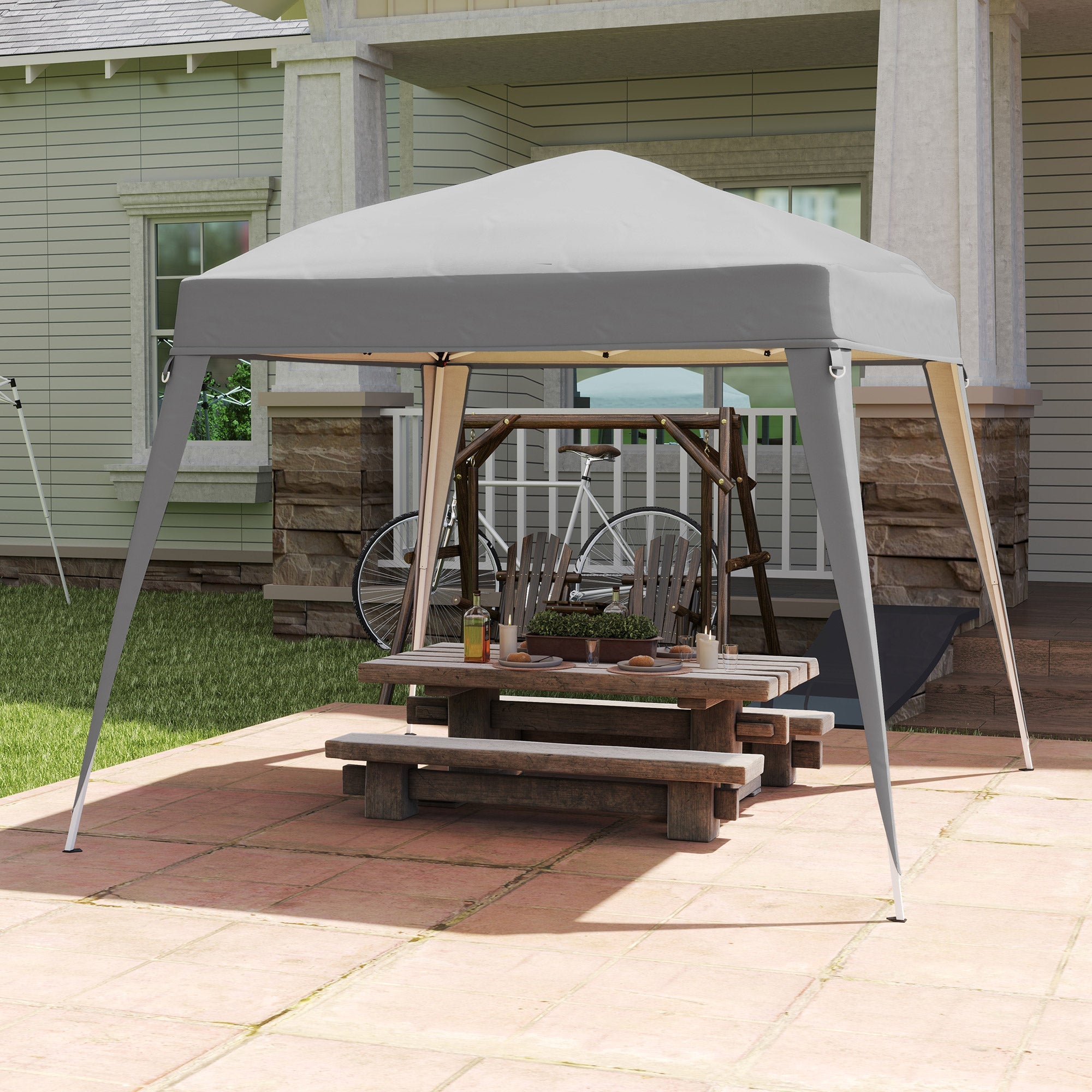 Replacement Roof, Gazebo 3x3m Water-Repellent Winter-Proof, Light Grey