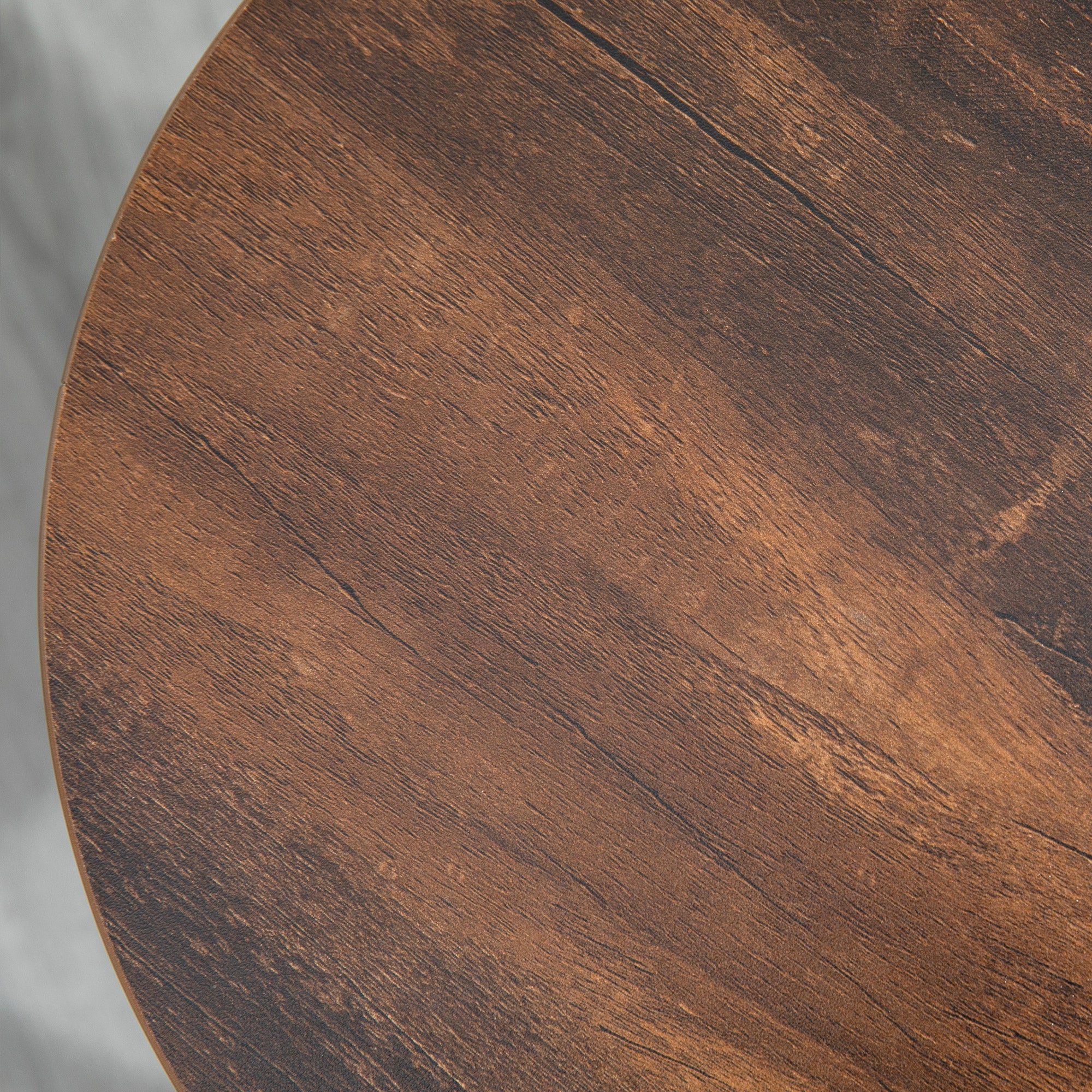 Bar Stool Set of 2, Industrial Design with Footrest, Metal Frame, Brown