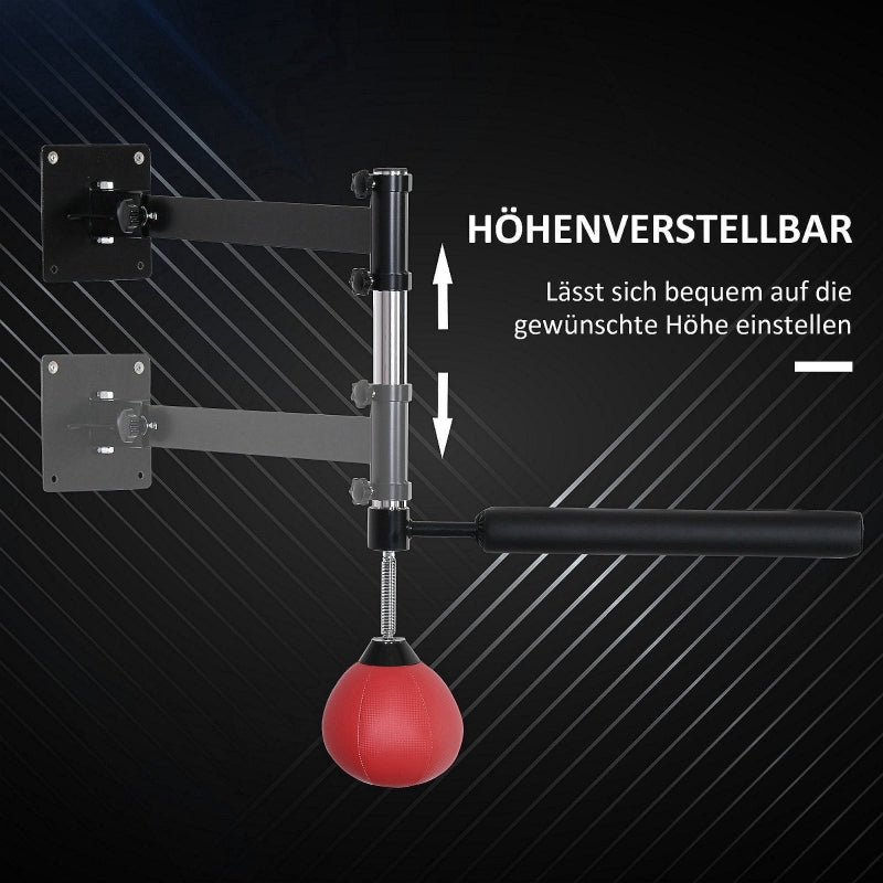 Boxing Rack, Wall Mount Foldable with Reflex Bar, Red