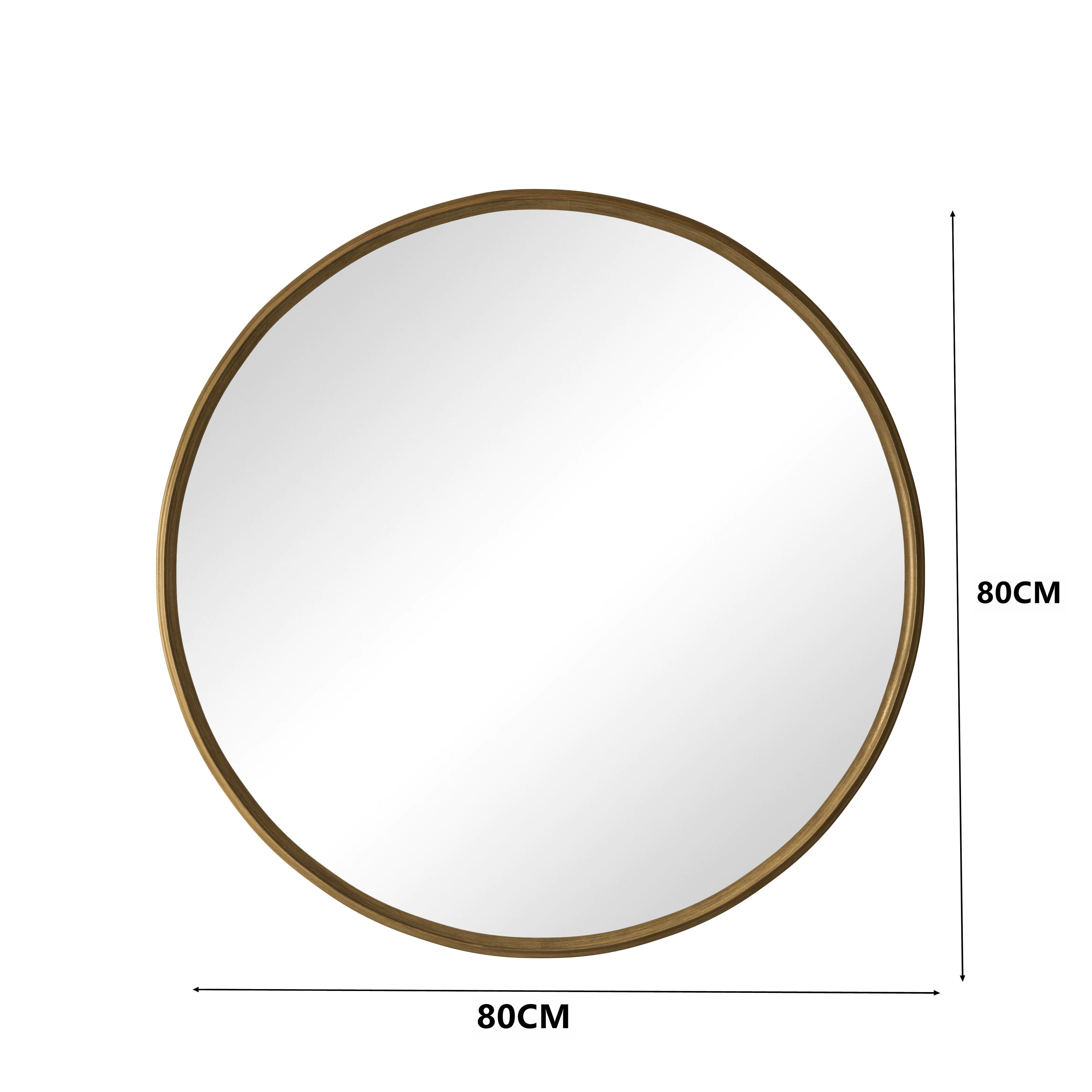 Round Mirror, 80CM Metal Frame, Bronze