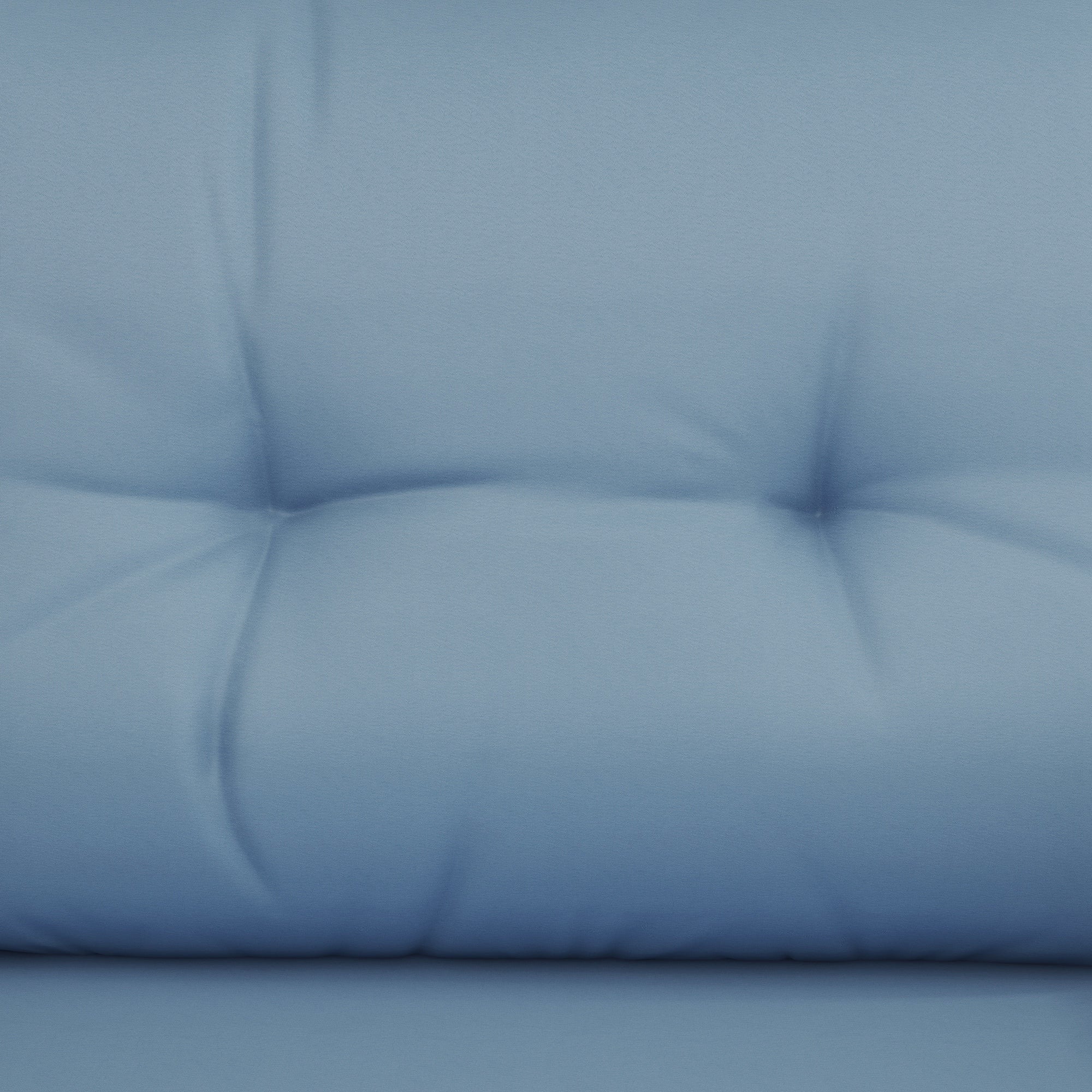 5 Pieces Garden Furniture Set Wicker Outdoor Sofa 2 Armchairs 2 Stools Glass Table Cushions Blue Rattan