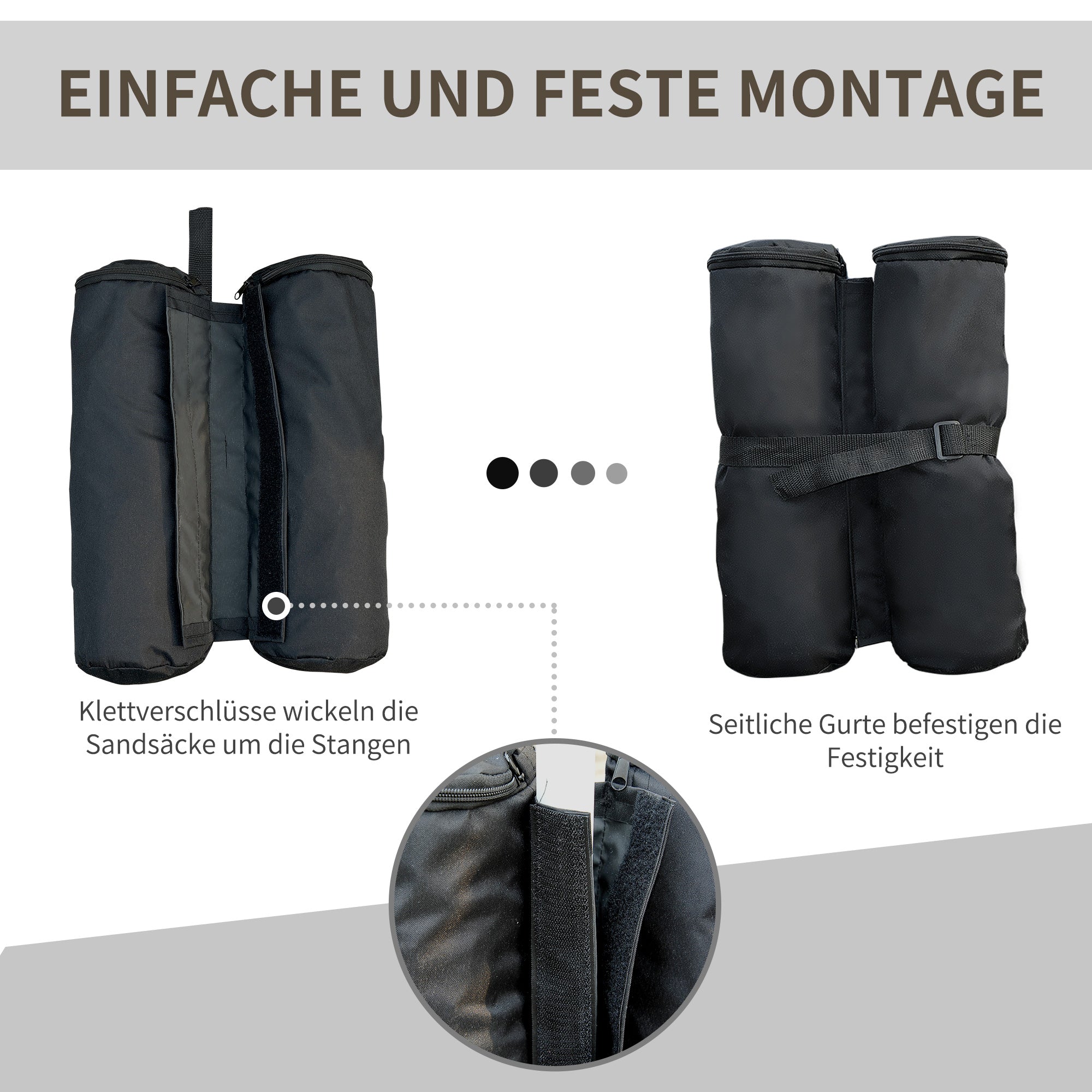 Pavilion Stand Set 4-Piece Folding Tent Stability Black