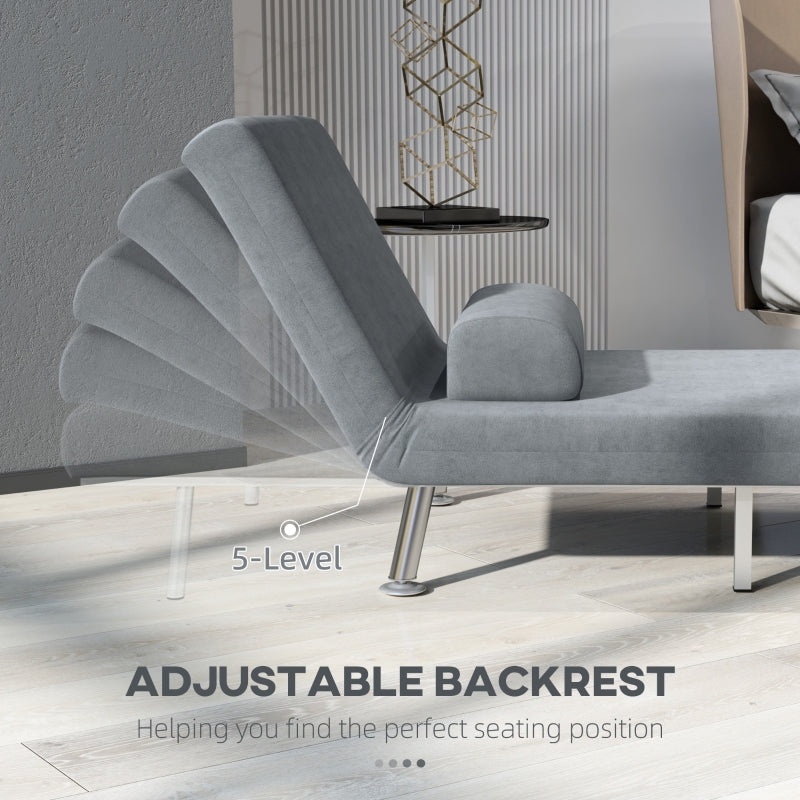 Single Sleeper Chair - Velvet-Feel Grey