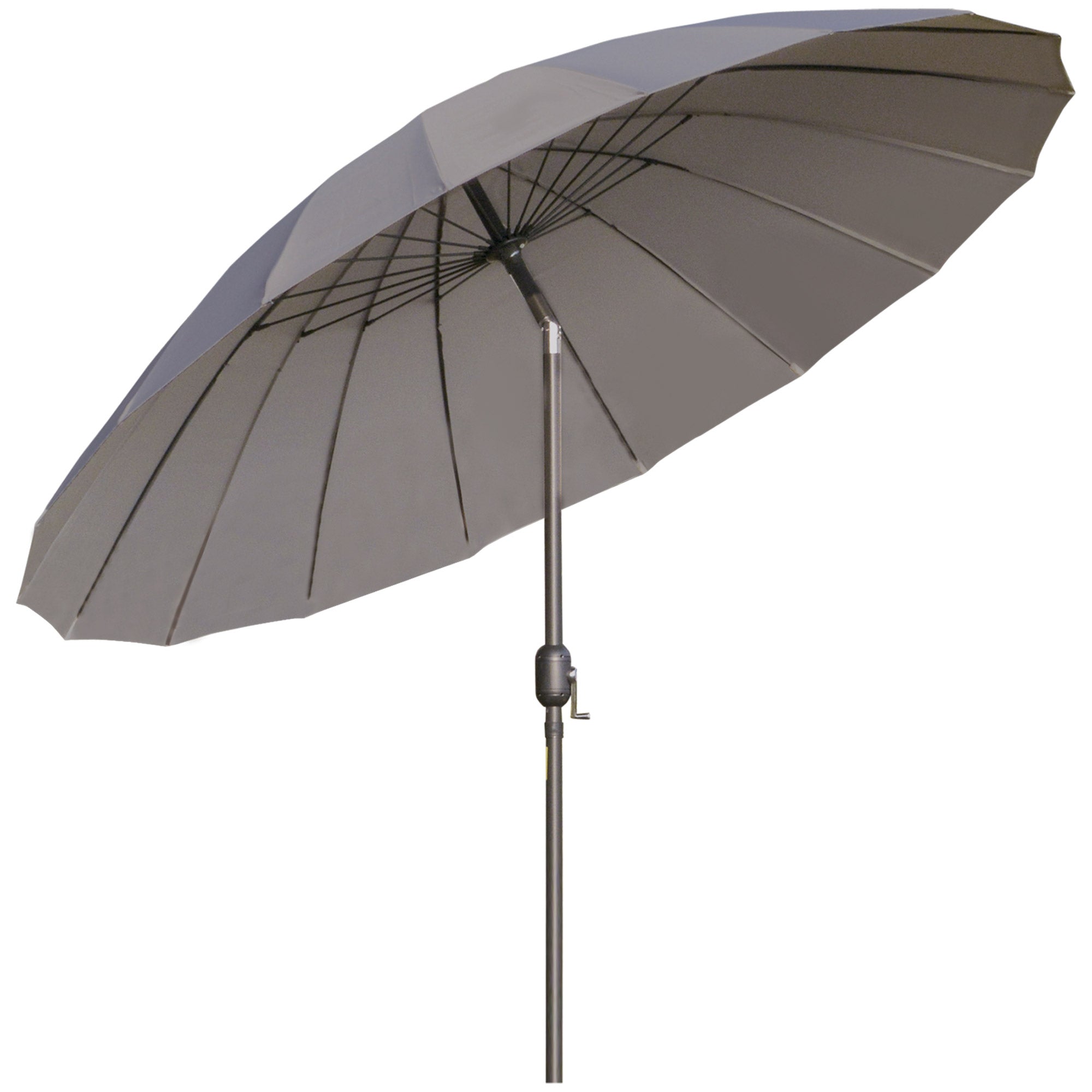 2.5m Shanghai Garden Parasol Umbrella Crank & Tilt Adjustable Outdoor Sun Shade Grey