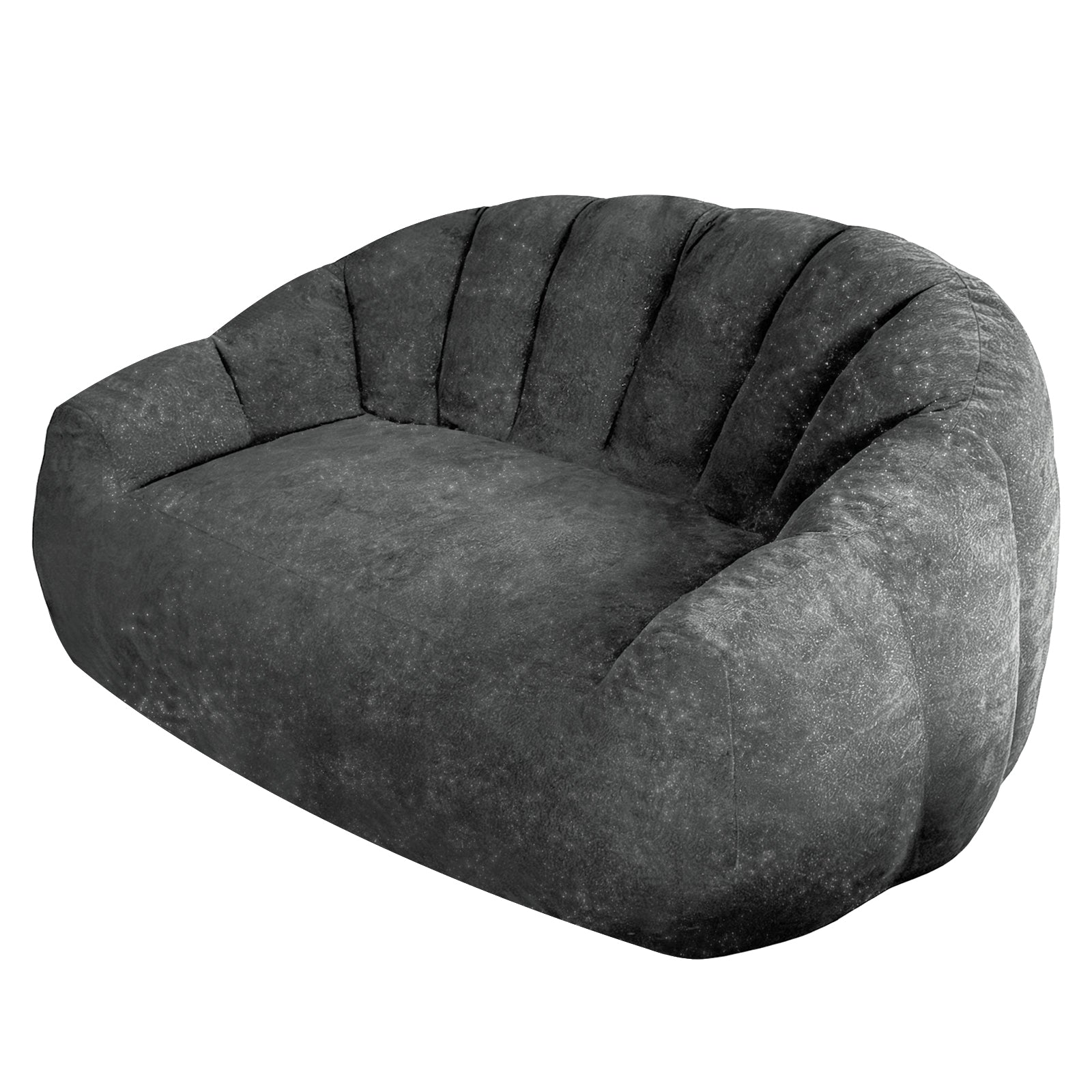 Artfully Curved Sculptural Sofa with Wave-Form Backrest, Contemporary Living Space Style
