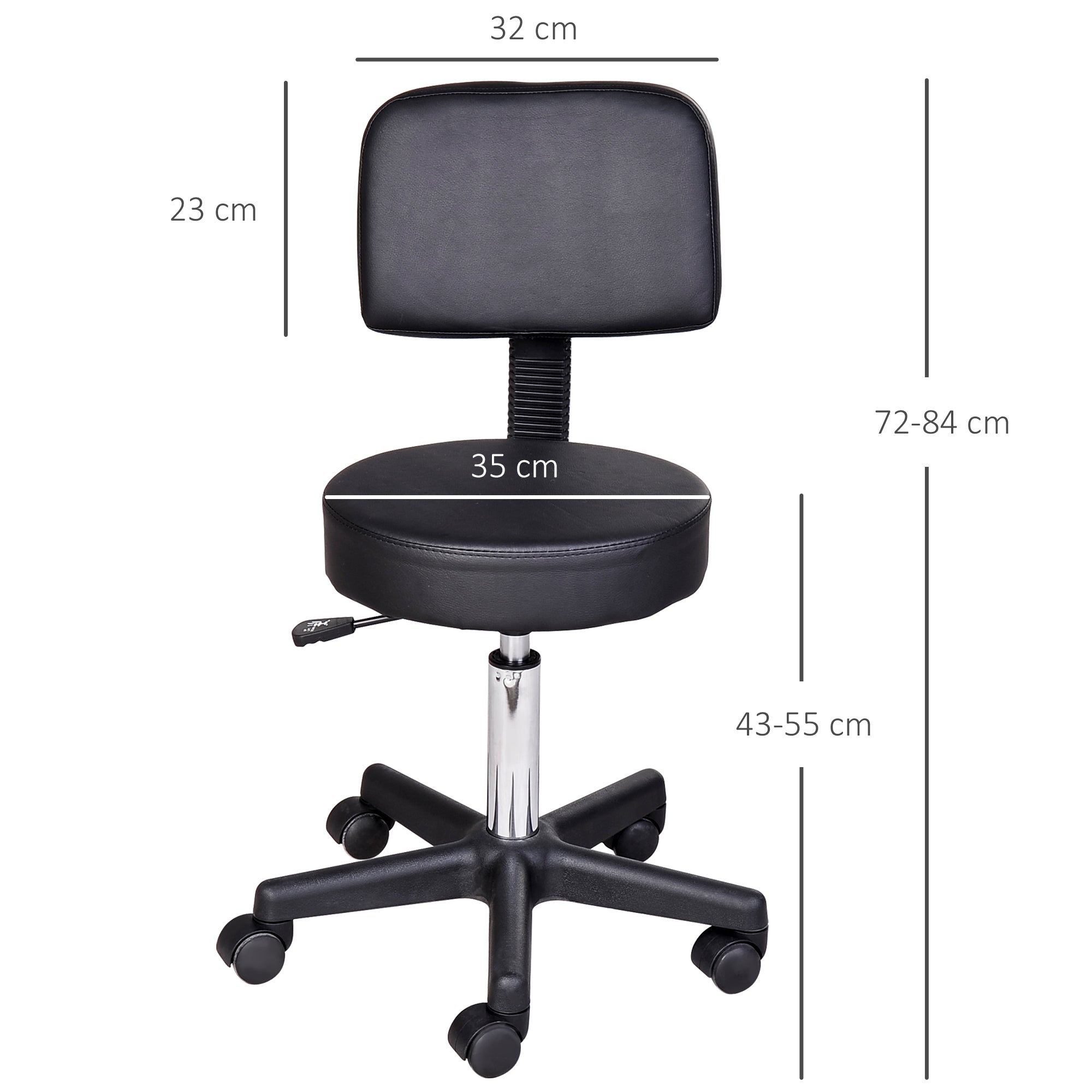 Rolling Stool Swivel Work Cosmetic Professional Salon