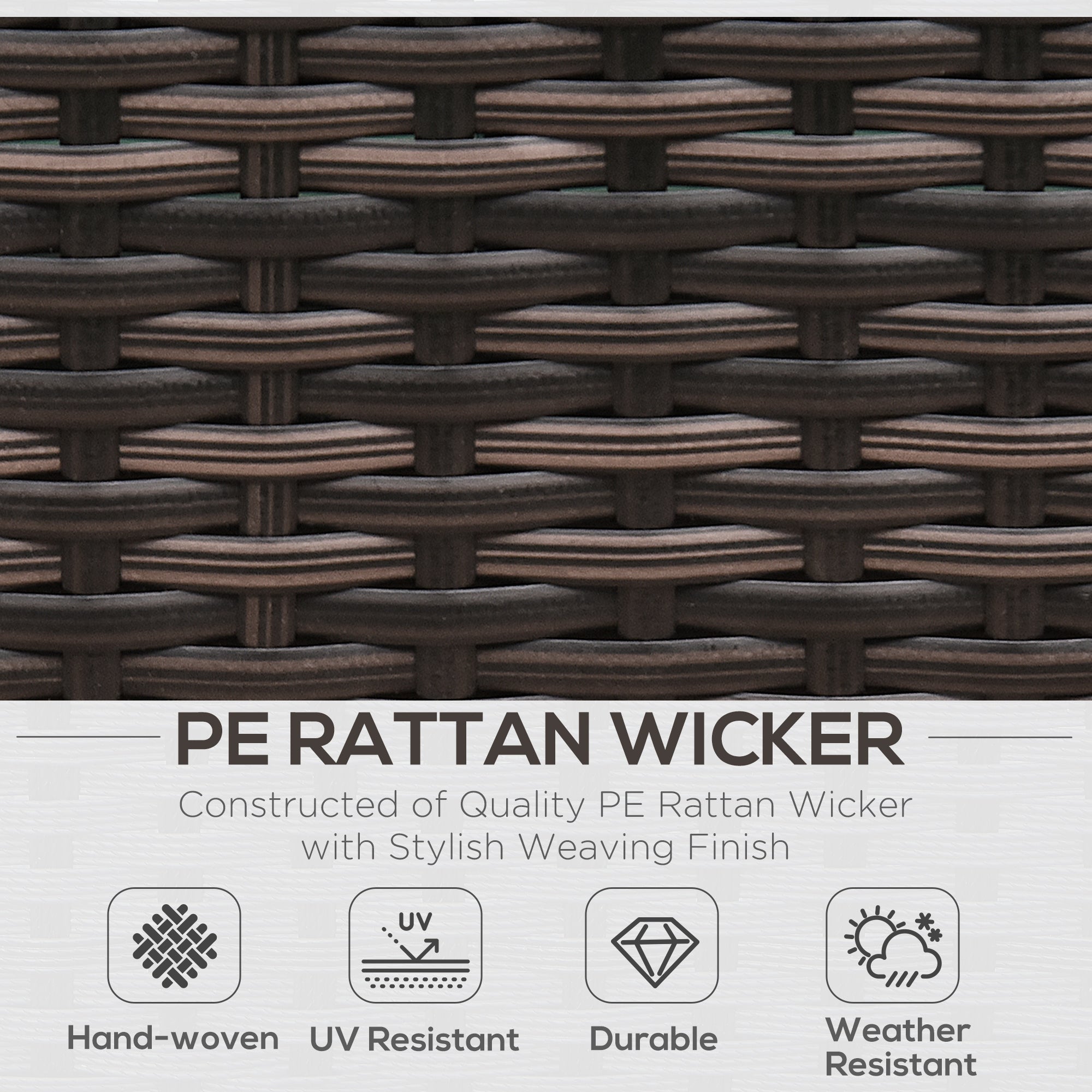 8 Pieces PE Rattan Corner Sofa Set with Thick Cushions and Glass Top Table, Mixed Brown