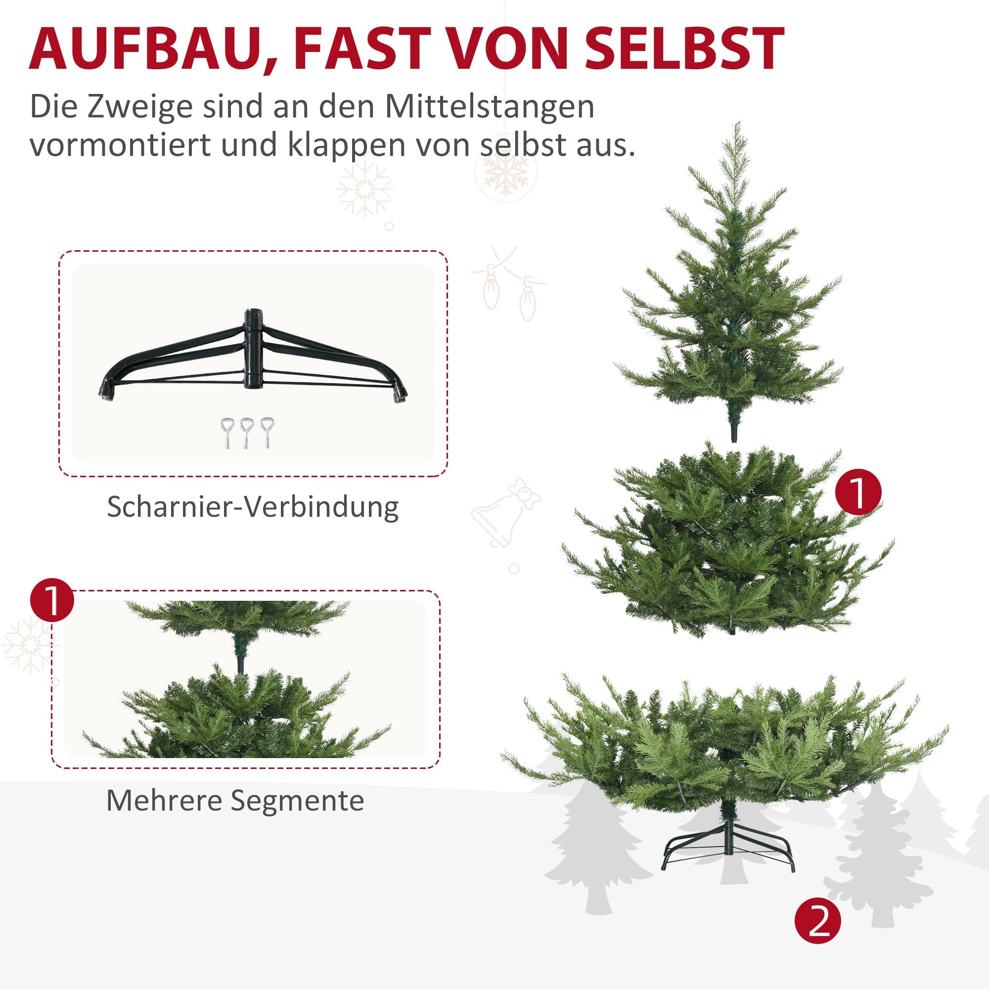 Christmas Tree, Artificial, 180 cm, 1942 Tips, Green