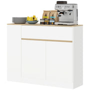 Sideboard, Kitchen Cabinet with Drawer, Adjustable Shelf, White