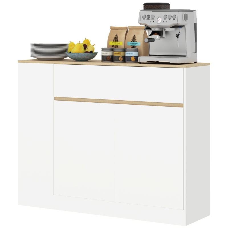 Sideboard, Kitchen Cabinet with Drawer, Adjustable Shelf, White