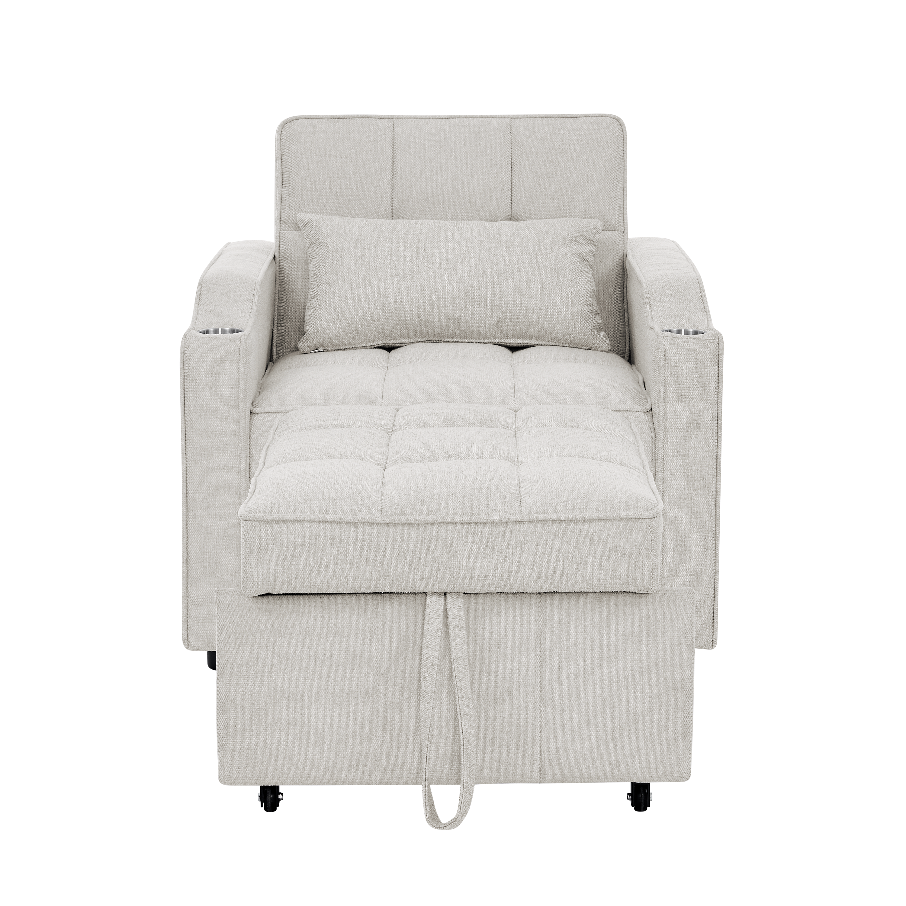 3-in-1 Sofa Bed Slide-to-Transform USB Charging - Beige