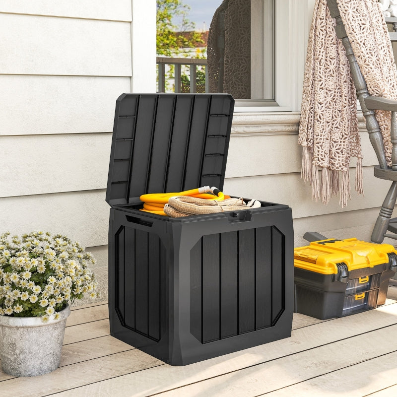 Outdoor Storage Box 121L with Handles - Black Plastic
