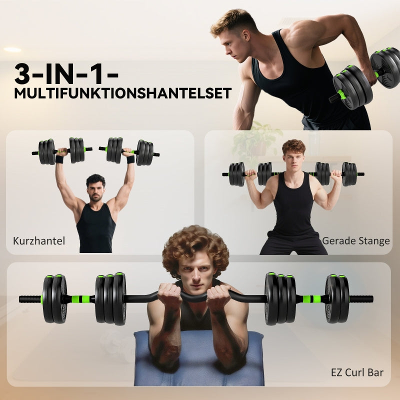 Adjustable Dumbbell Set 25 kg, Barbell Weight Training Set, Steel/Iron