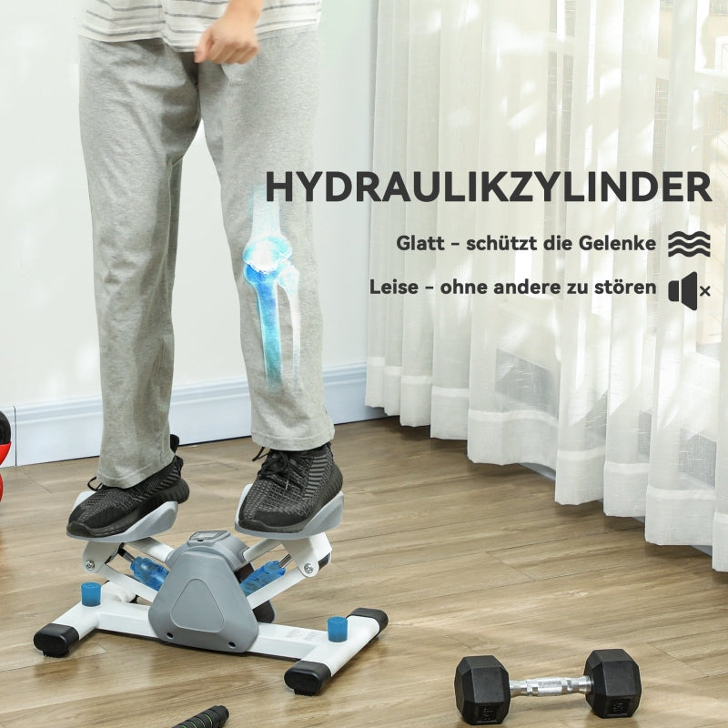 Mini Stepper with LCD Display, Non-Slip Pedals, 100 kg, Gray
