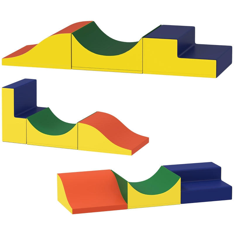 Climbing and Crawling Set for Toddlers, 3-Piece Foam Play Set, Yellow Faux Leather