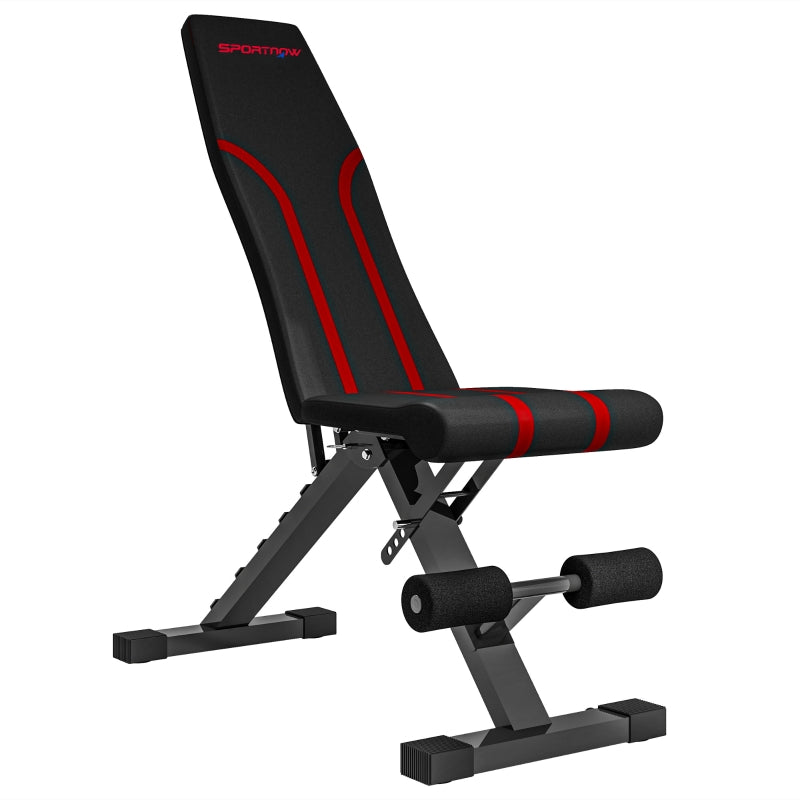 Foldable Workout Bench, 6-Position Backrest 4-Position Seat, Padded Black