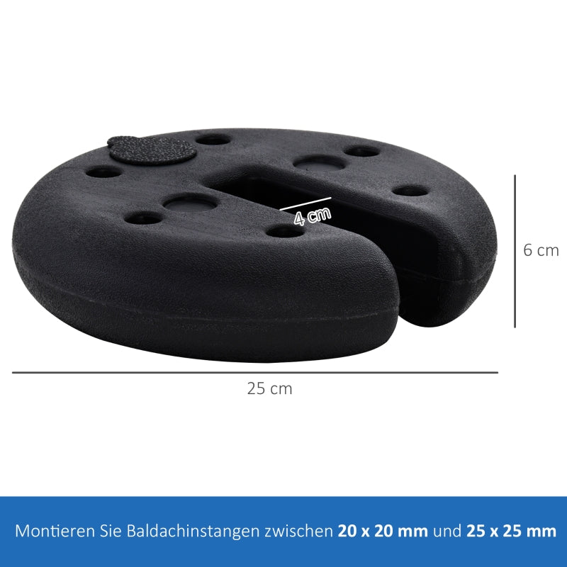 Party Tent Weight, Fillable 5 kg, HDPE Plastic Black
