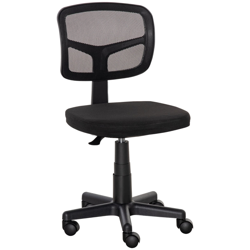 Small Office Chair, Armless Ergonomic Swivel Height Adjustable, Mesh