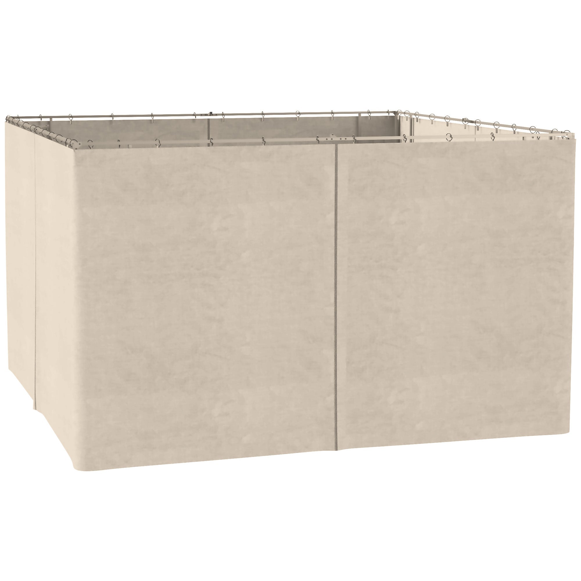 Pavilion Party Tent 3x4m with 4 Side Panels, Polyester Beige
