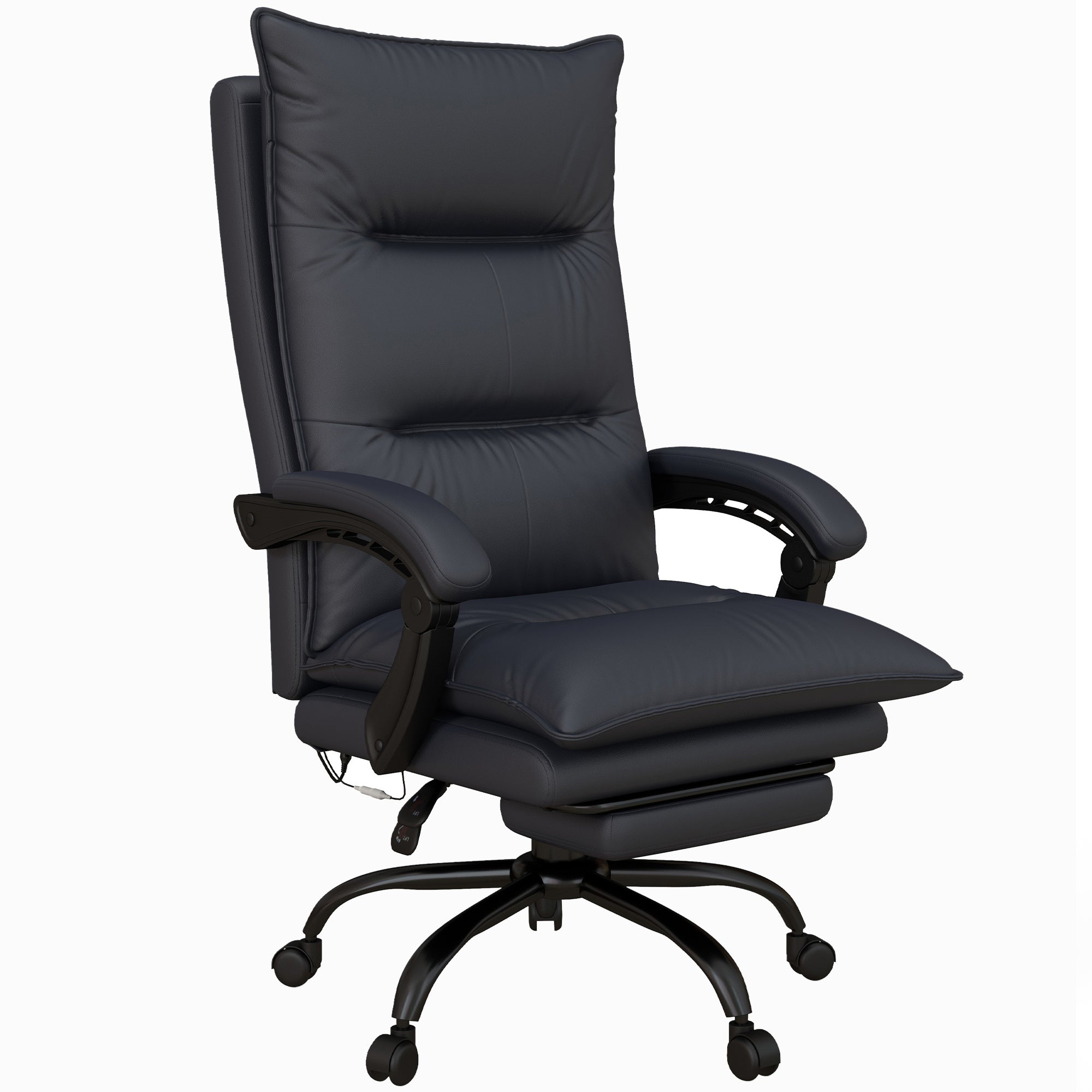 Vinsetto Office Chair with Massage Function, Height-Adjustable, Footrest, Dark Grey