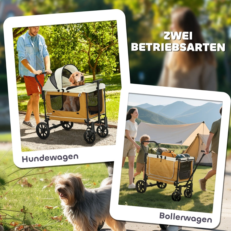 Hundebuggy, faltbar, für Hunde & Katzen bis 30kg, Braun