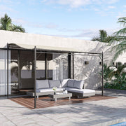 Pergola Garden Pavilion Tent 297x297cm Metal, Cream