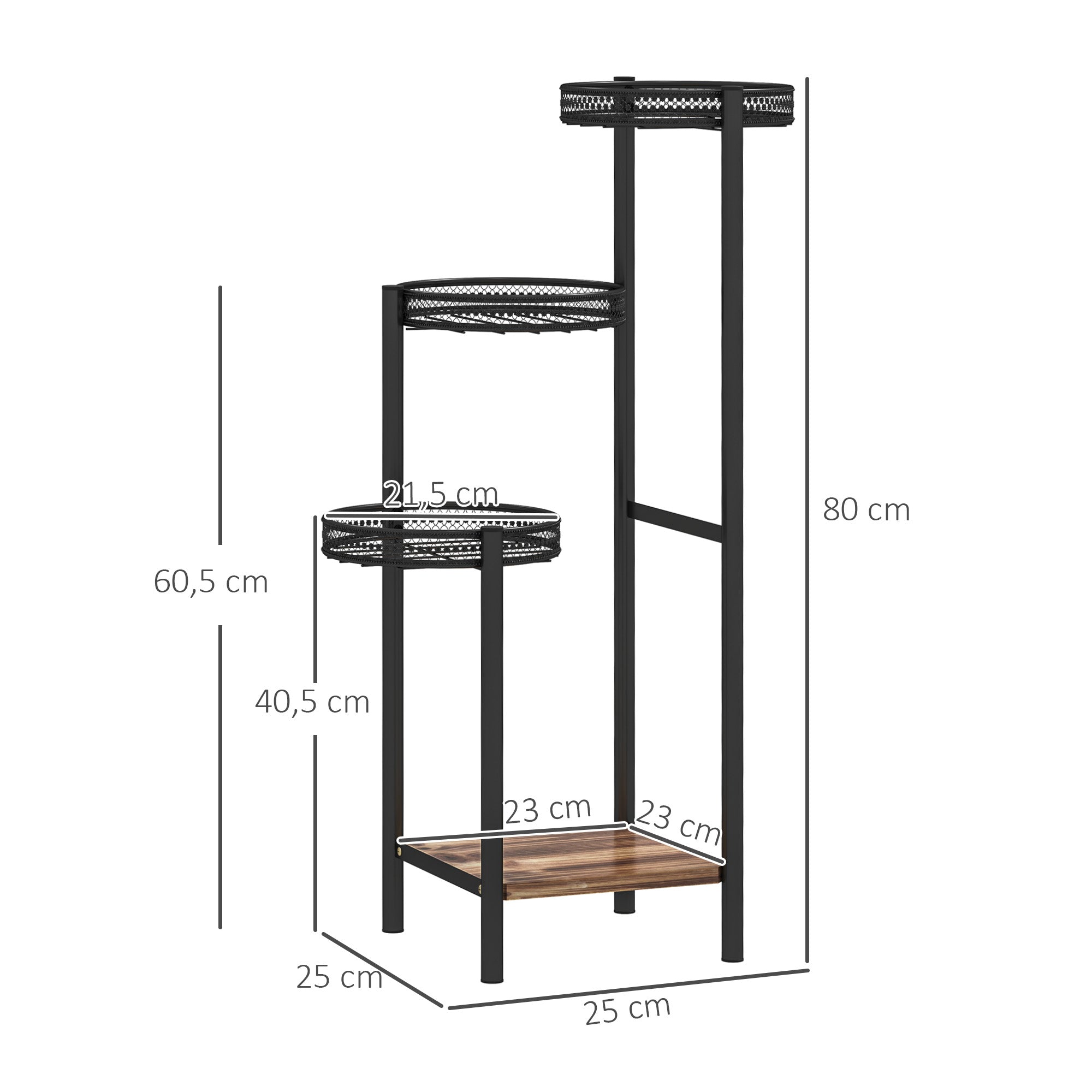 Plant Stand, Four-Tier Steel, Black